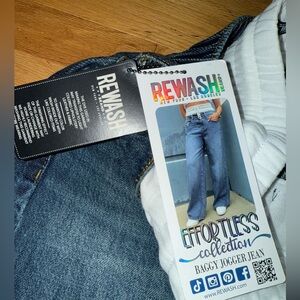 Rewash 25 Women’s Dark Blue Relaxed Wide Leg Soft Bagger Jogger Boxer Jeans